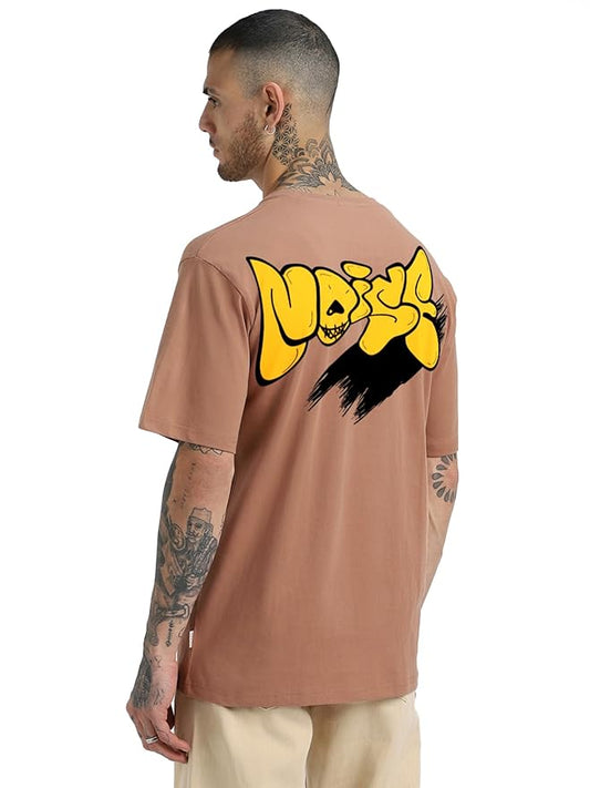 Pure Cotton Oversized Losse Fit Half Sleeve Printed Round Neck T-Shirt for Men