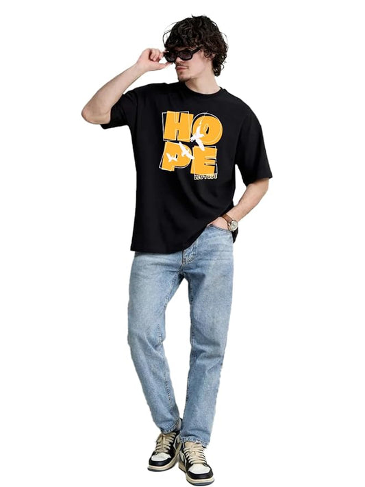 Men Typographic Print Round-Neck T-Shirt