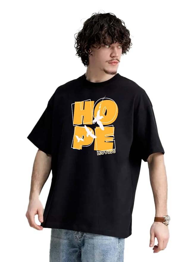 Men Typographic Print Round-Neck T-Shirt